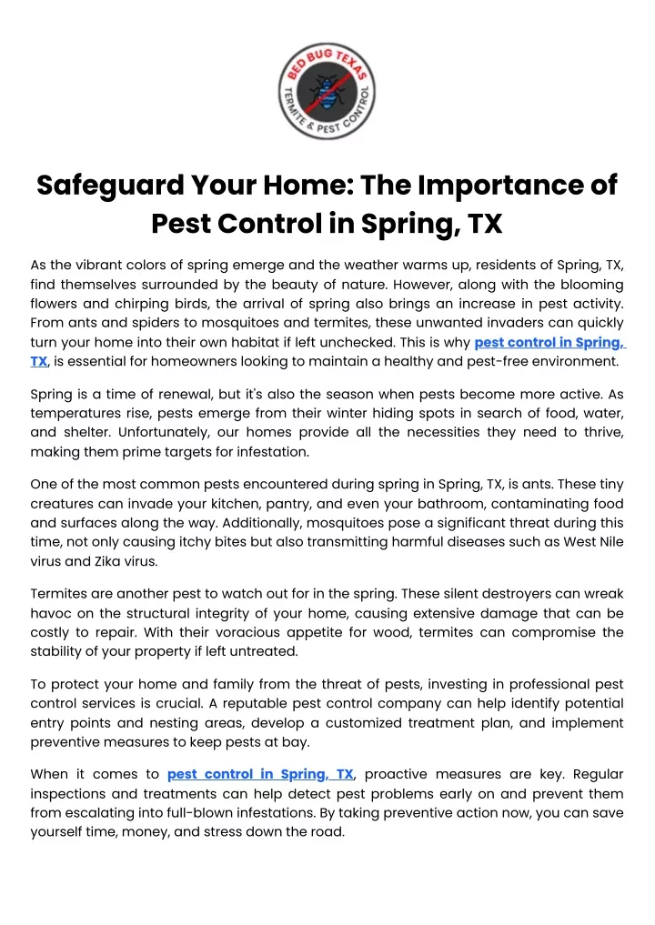 safeguard your home the importance of pest