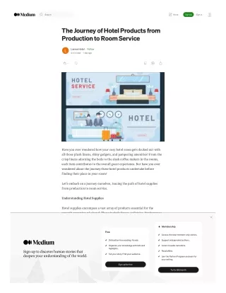The Journey of Hotel Products from Production to Room Service