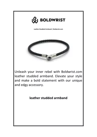 Leather Studded Armband Boldwrist commm