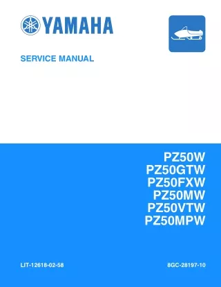 2007 Yamaha Phazer Mountain Lite PZ50MW Snowmobile Service Repair Manual