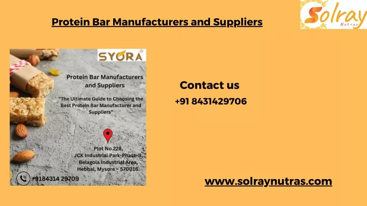 protein bar manufacturers and suppliers