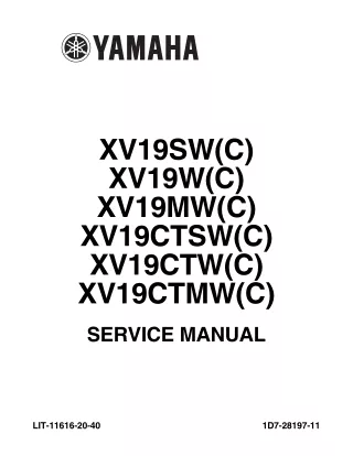 2007 Yamaha XV19MW Road Liner Service Repair Manual
