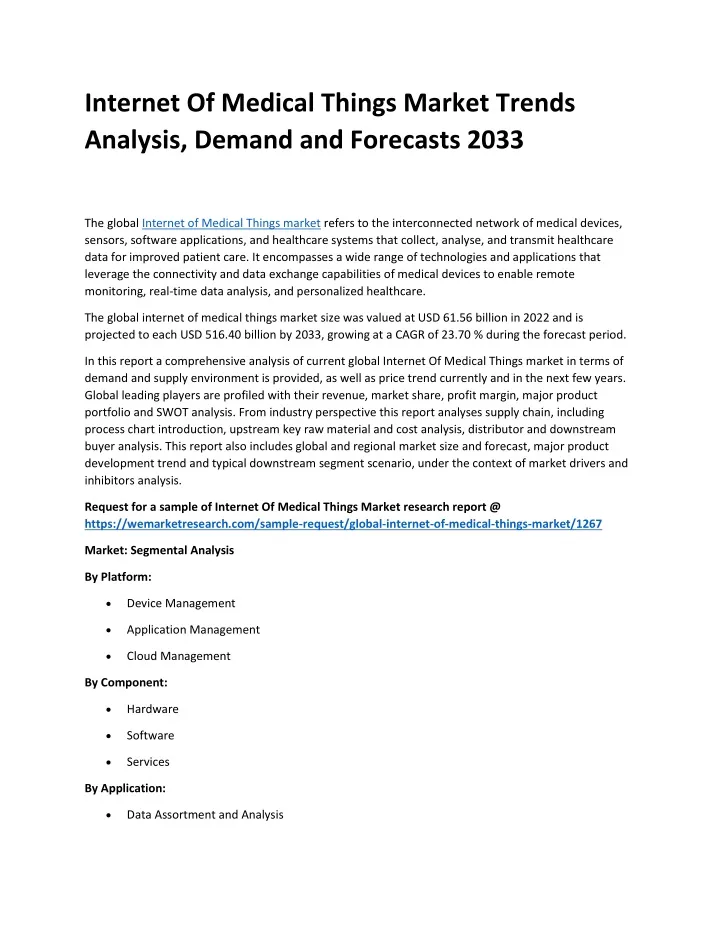 internet of medical things market trends analysis