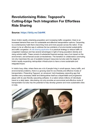 revolutionising rides togopool s cutting edge