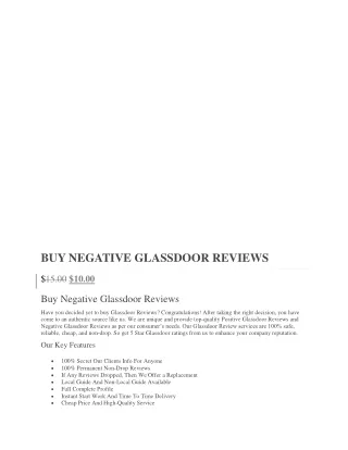 BUY NEGATIVE GLASSDOOR REVIEWS