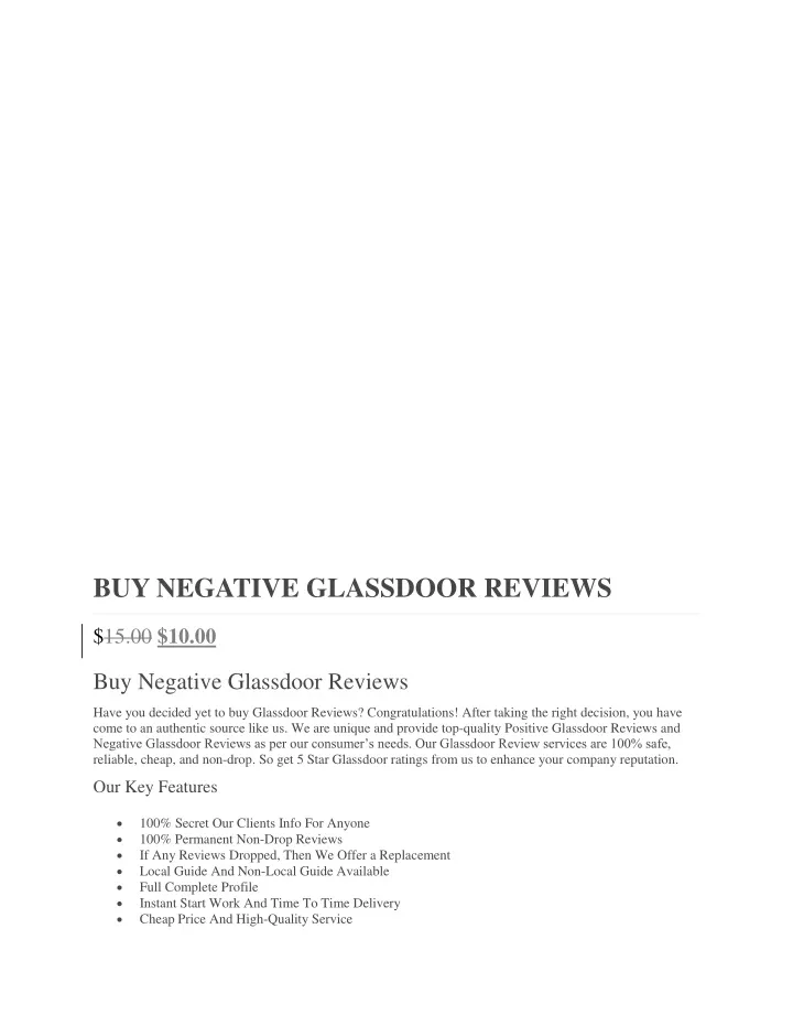 buy negative glassdoor reviews