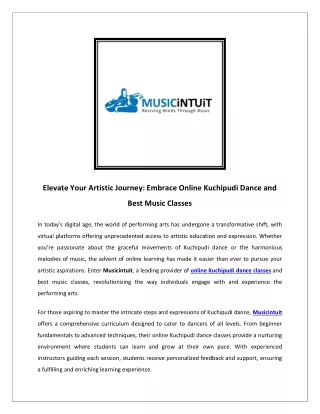 Online Music Classes Telugu - Musicintuit