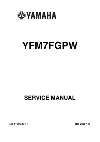 2007 Yamaha YFM700FGPW Grizzly Service Repair Manual