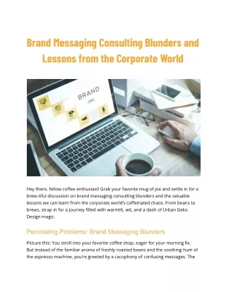 Brand Messaging Consulting Blunders and Lessons from the Corporate World.docx