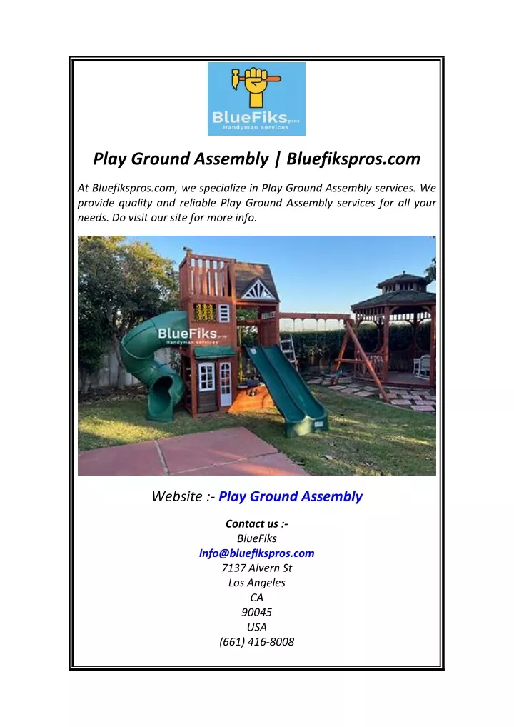 play ground assembly bluefikspros com