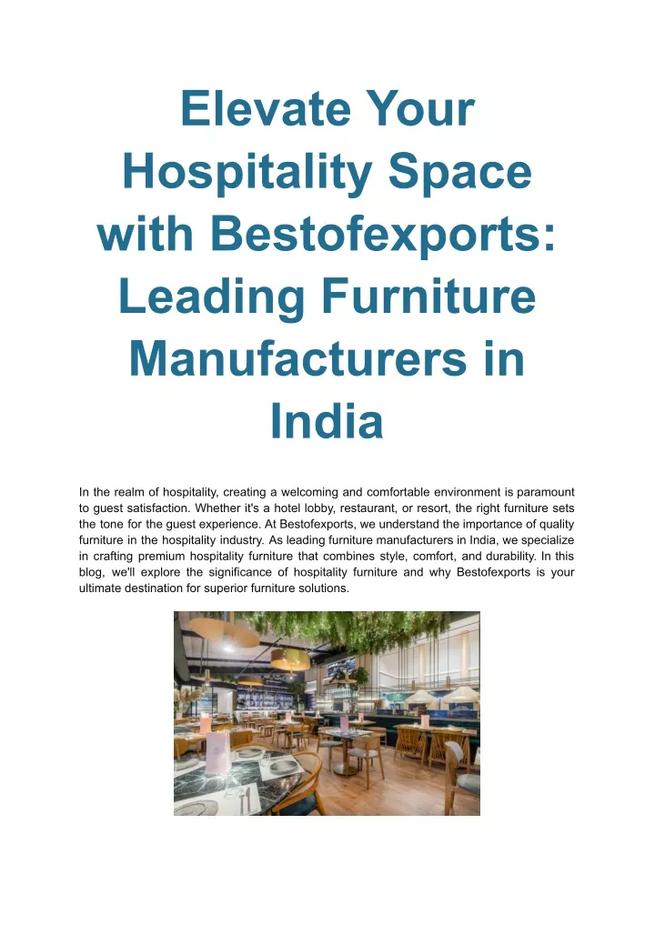 elevate your hospitality space with bestofexports