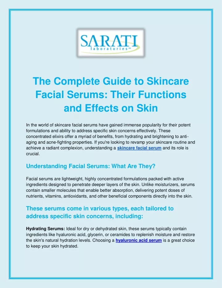 the complete guide to skincare facial serums