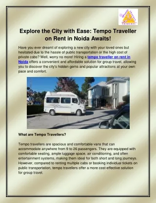 explore the city with ease tempo traveller