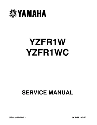 2007 Yamaha YZFR1000W Service Repair Manual