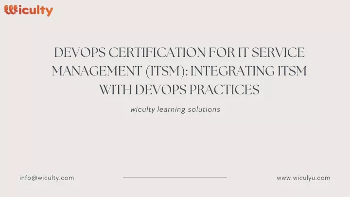 devops certification for it service management