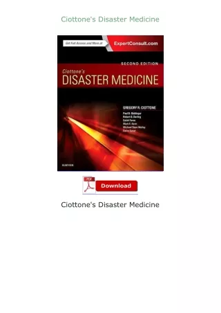 PDF✔Download❤ Ciottone's Disaster Medicine