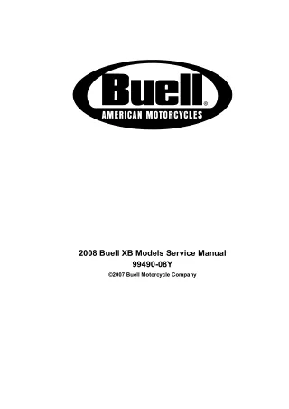 2008 Buell Lightning XB9 Service Repair Manual