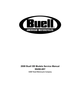 2008 Buell Lightning XB12 Service Repair Manual