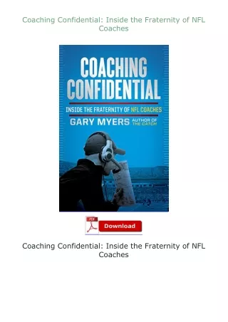 ❤️get (⚡️pdf⚡️) download Coaching Confidential: Inside the Fraternity of NFL Coaches