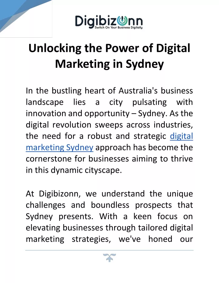 unlocking the power of digital marketing in sydney