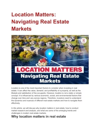 Location Matters_Navigating Real Estate Markets