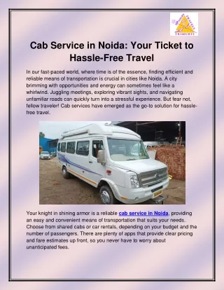 cab service in noida your ticket to hassle free