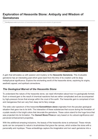 tiarabysara.com-Exploration of Hessonite Stone Antiquity and Wisdom of Gemstones