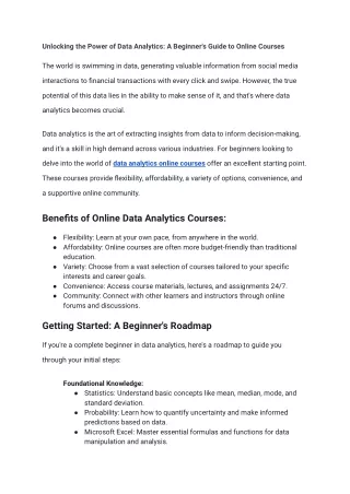 Blog 1 Unlocking the Power of Data Analytics_ A Beginner's Guide to Online Courses