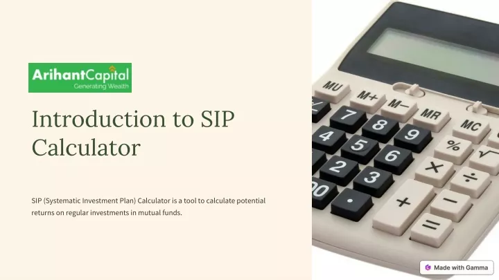 introduction to sip calculator