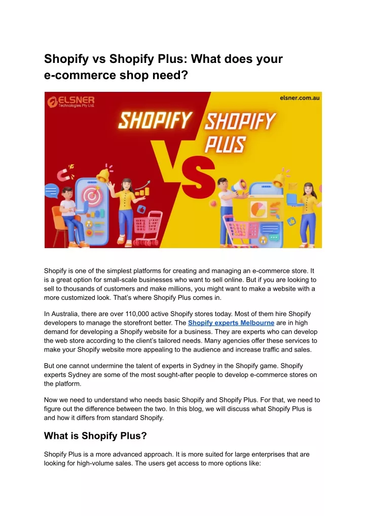 shopify vs shopify plus what does your e commerce