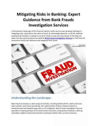 mitigating risks in banking expert guidance from