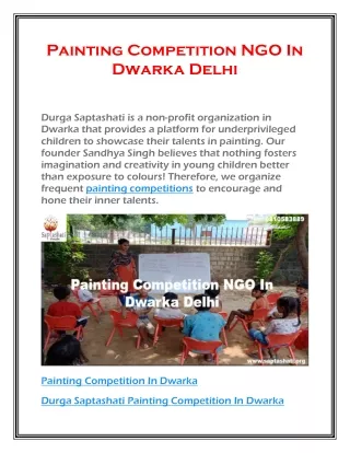 Painting Competition NGO In Dwarka Delhi