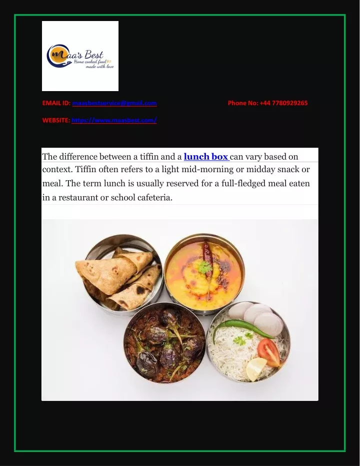 PPT What Is The Difference Between Tiffin And Lunch Box PowerPoint 