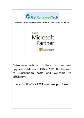 Microsoft Office 2021 One Time Purchase Getrenewedtech com