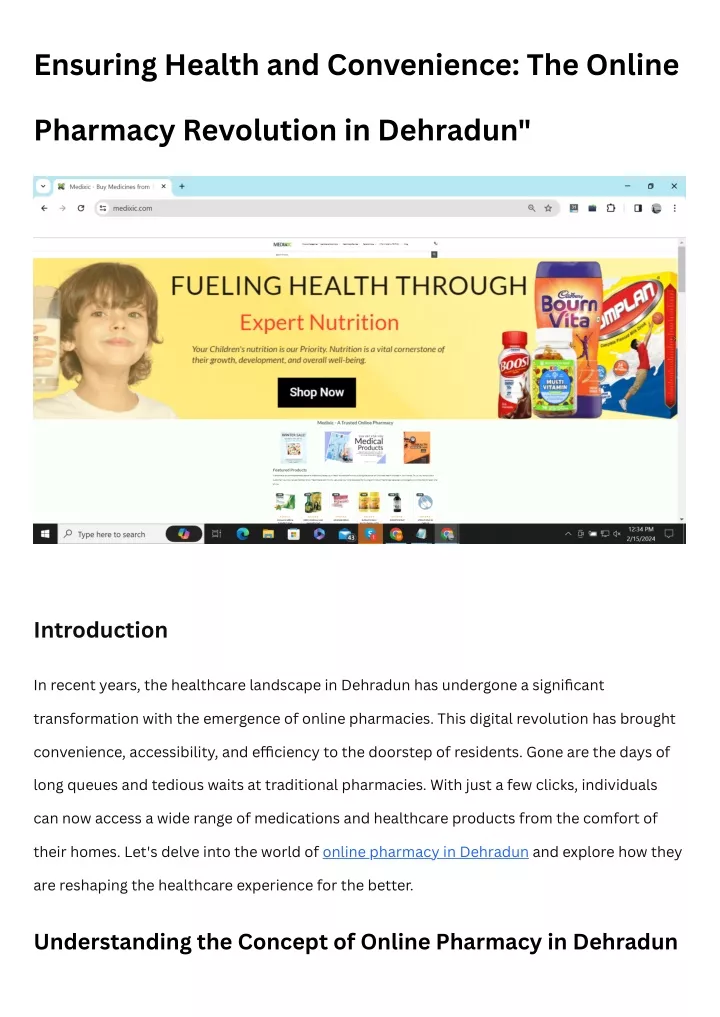 ensuring health and convenience the online