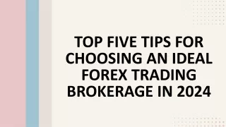 Top Five Tips for Choosing an Ideal Forex Trading Brokerage in 2024