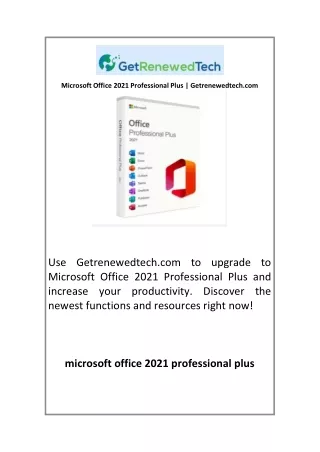 Microsoft Office 2021 Professional Plus Getrenewedtech com