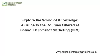 SIM is Best Digital Marketing Courses in Pune with classroom training