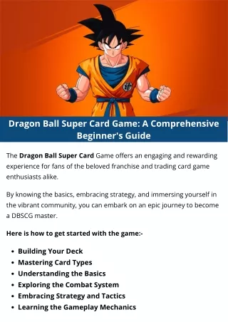 dragon ball super card game a comprehensive