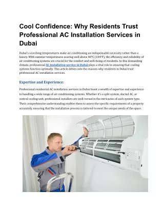 Cool Confidence_ Why Residents Trust Professional AC Installation Services in Dubai