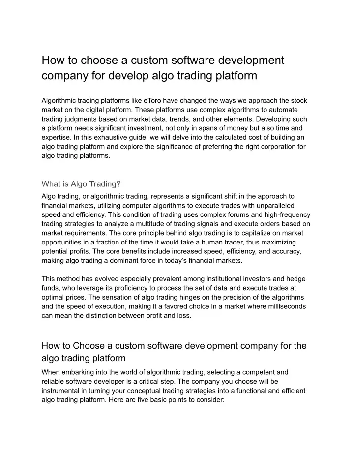 how to choose a custom software development