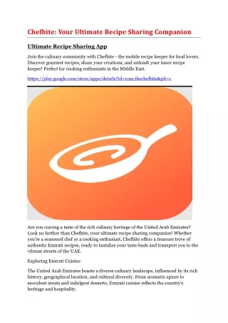chefbite your ultimate recipe sharing companion