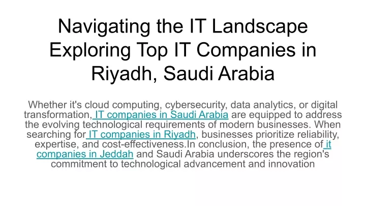 navigating the it landscape exploring