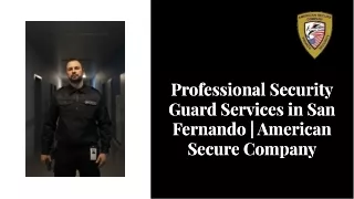 Professional Security Guard Services in San Fernando  American Secure Company
