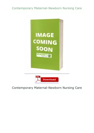 full✔download️⚡(pdf) Contemporary Maternal-Newborn Nursing Care