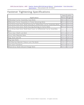 2008 Chevrolet Express Service Repair Manual