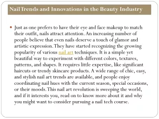 Nail Trends and Innovations in the Beauty Industry