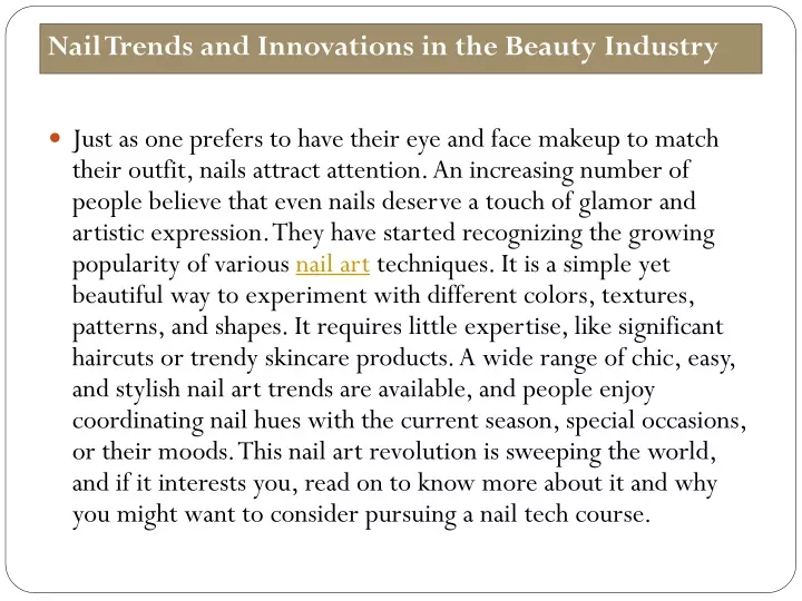 nail trends and innovations in the beauty industry