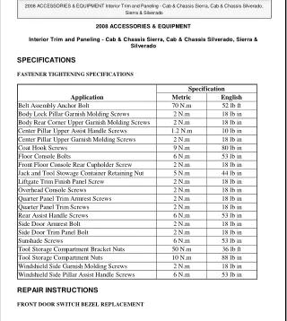 2008 Chevrolet Silverado Service Repair Manual