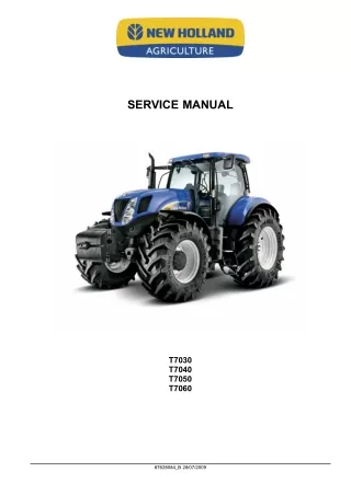 New Holland T7040 Tractor Service Repair Manual